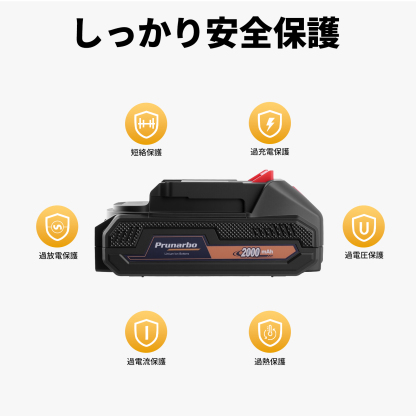 【2000mAh】Prunarbo 互換バッテリー（1 個） PR-E50/E40/E8 ポール接続可能