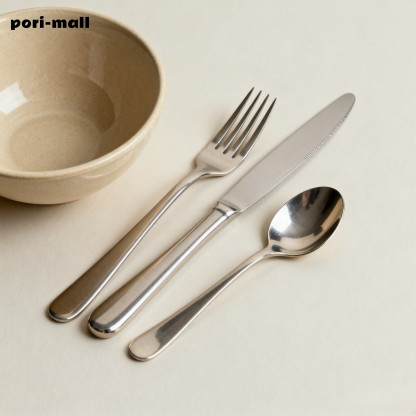 Stainless steel dessert fork and spoon high-end western-style set three-piece set (3 sets)