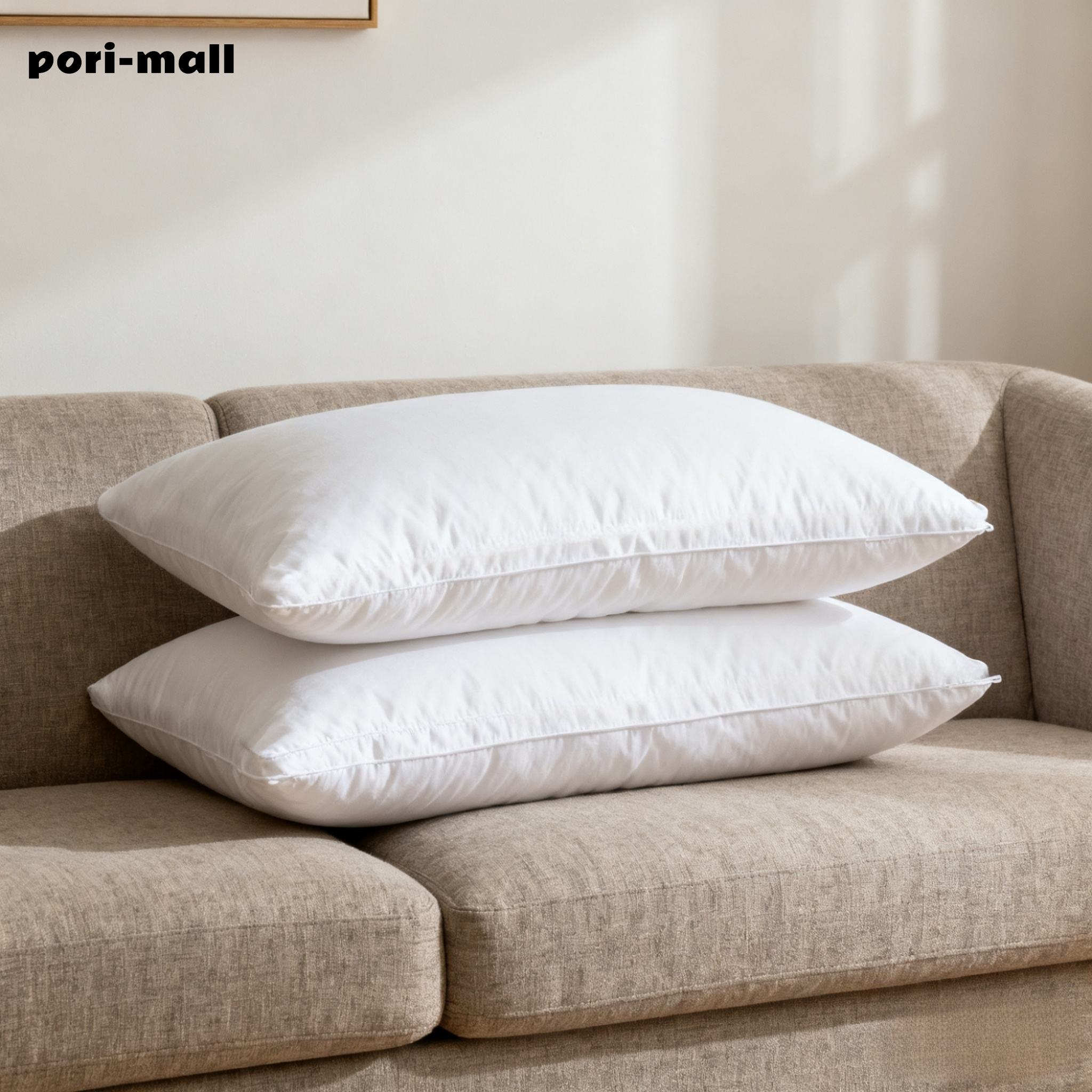 A pair of simple cloud-feeling sleep-aiding ecological cotton pillows