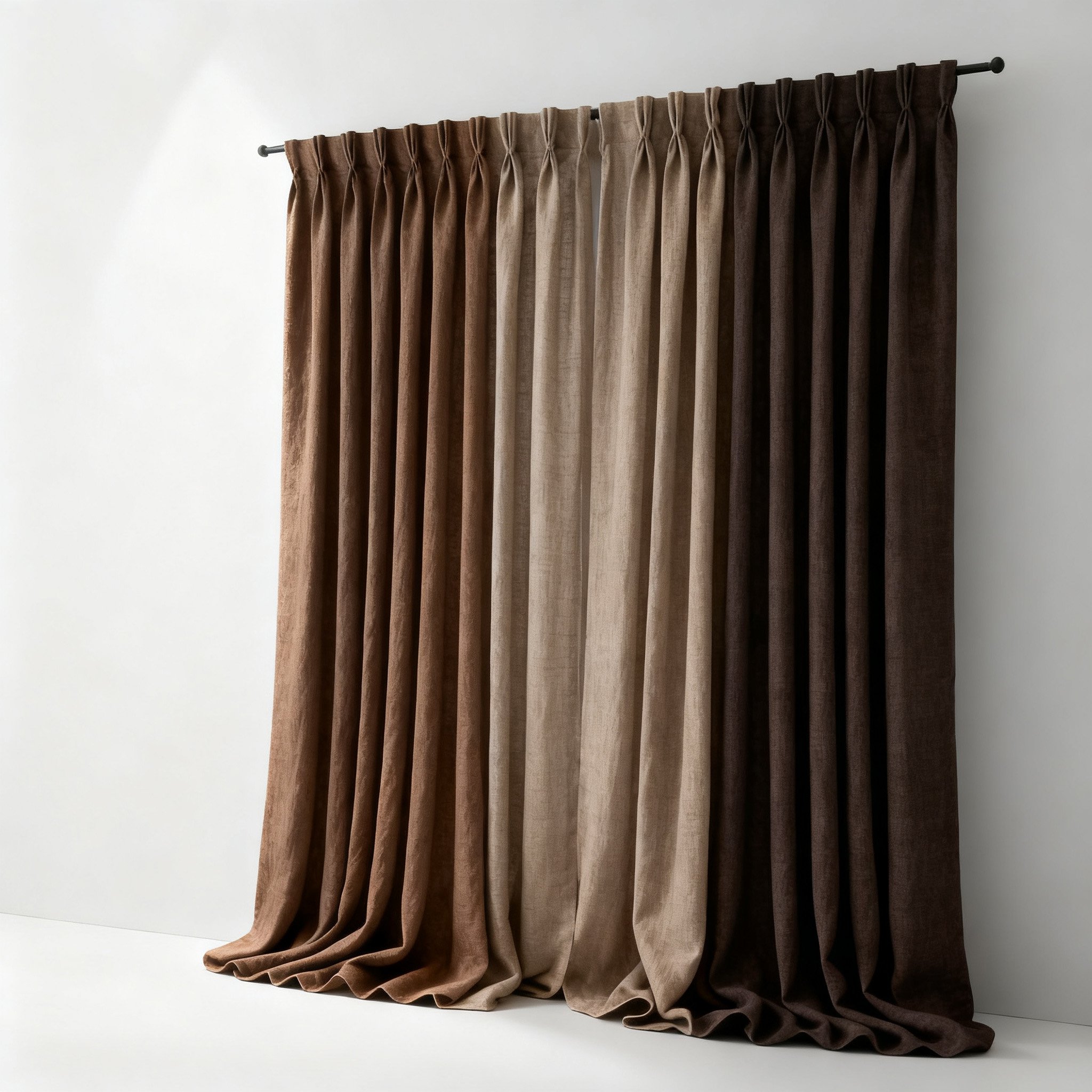 ผ้าม่านลินินแบบไล่สีตกแต่งหน้าต่างบ้าน