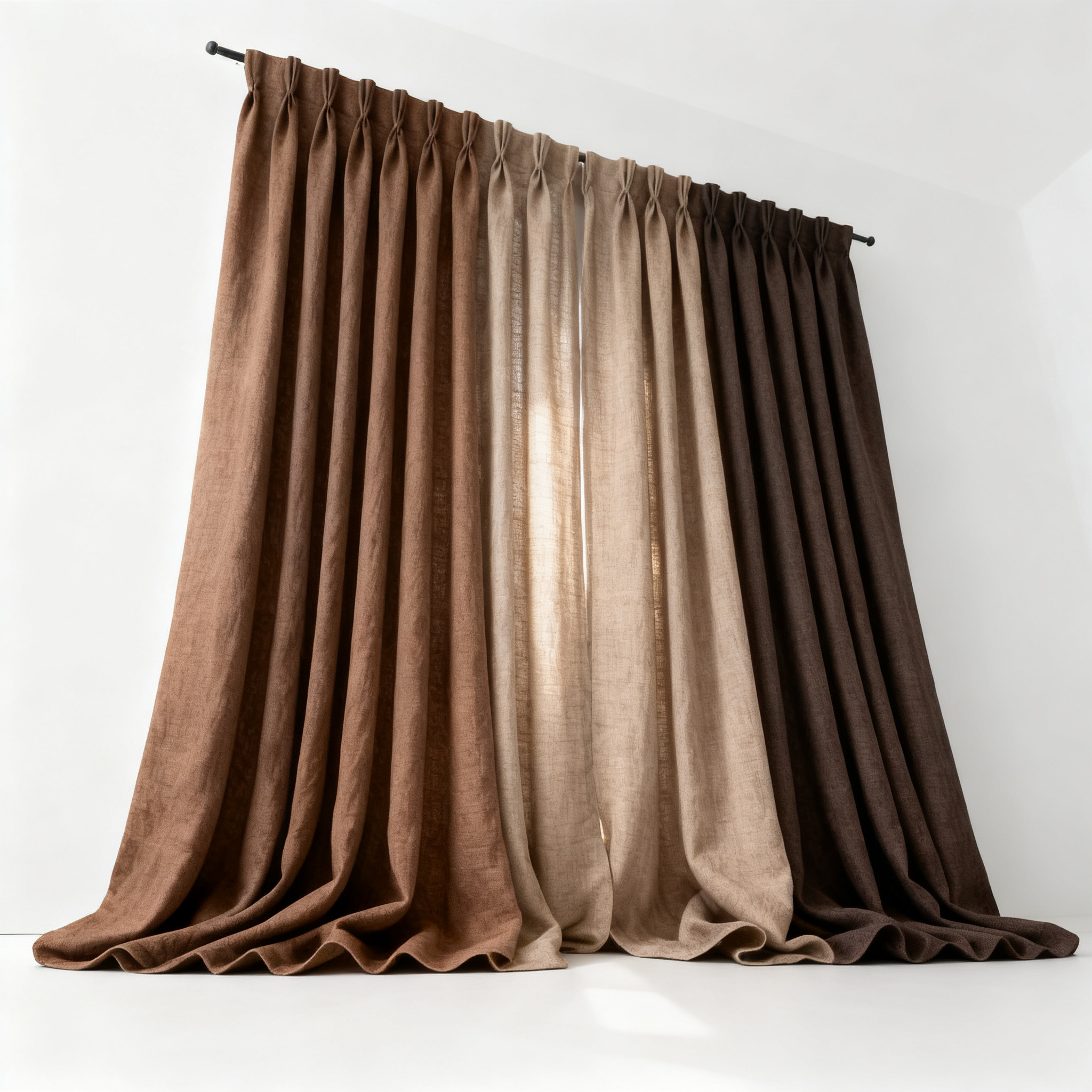 ผ้าม่านลินินดีไซน์หรูหราแบบไล่สี