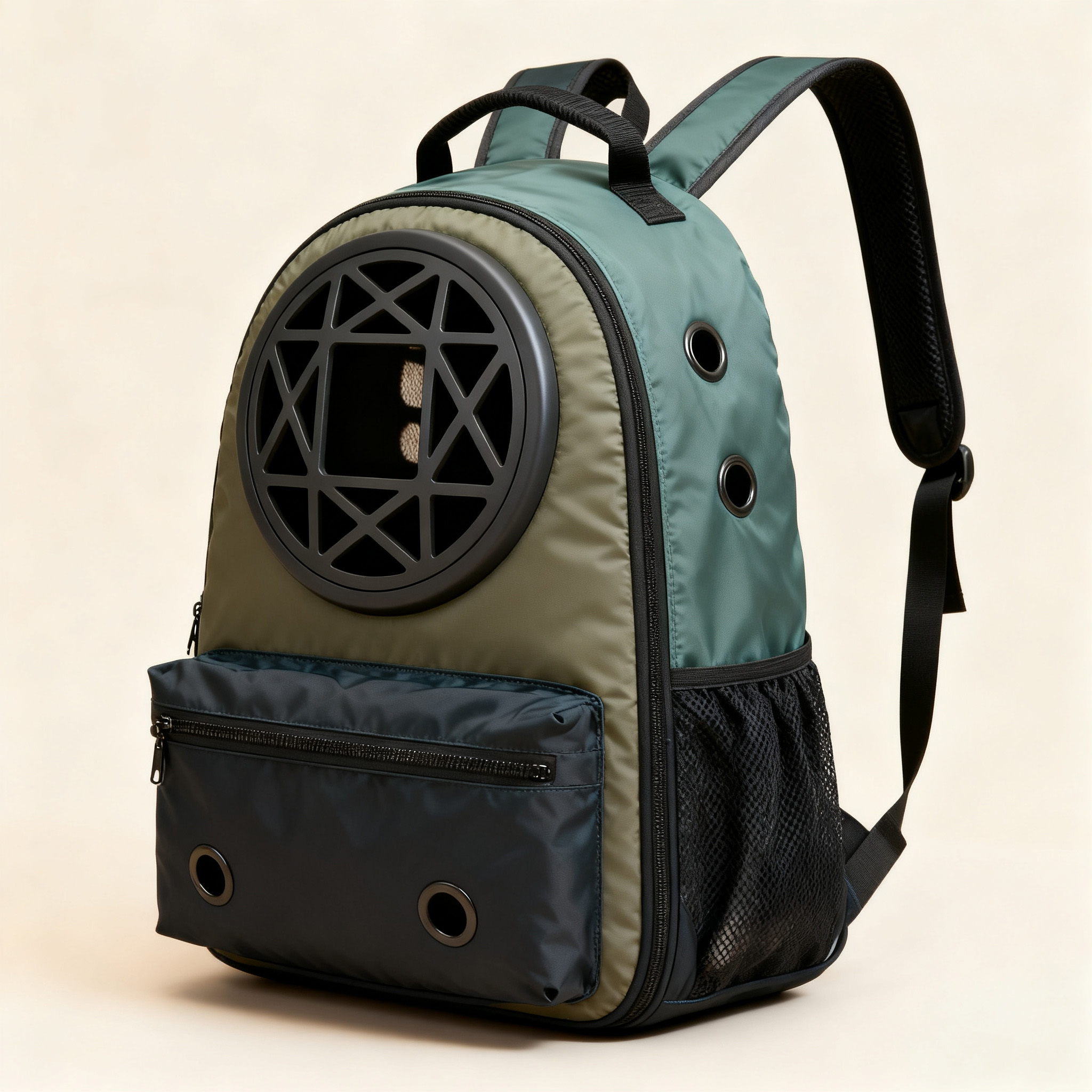 กระเป๋าเป้สำหรับสัตว์เลี้ยงทำจากไนลอน ระบายอากาศ