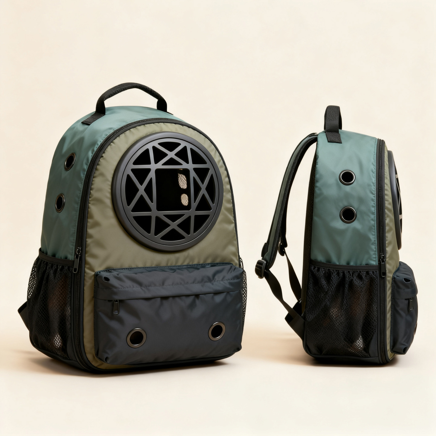 กระเป๋าเป้สำหรับสัตว์เลี้ยงทำจากไนลอน ระบายอากาศ