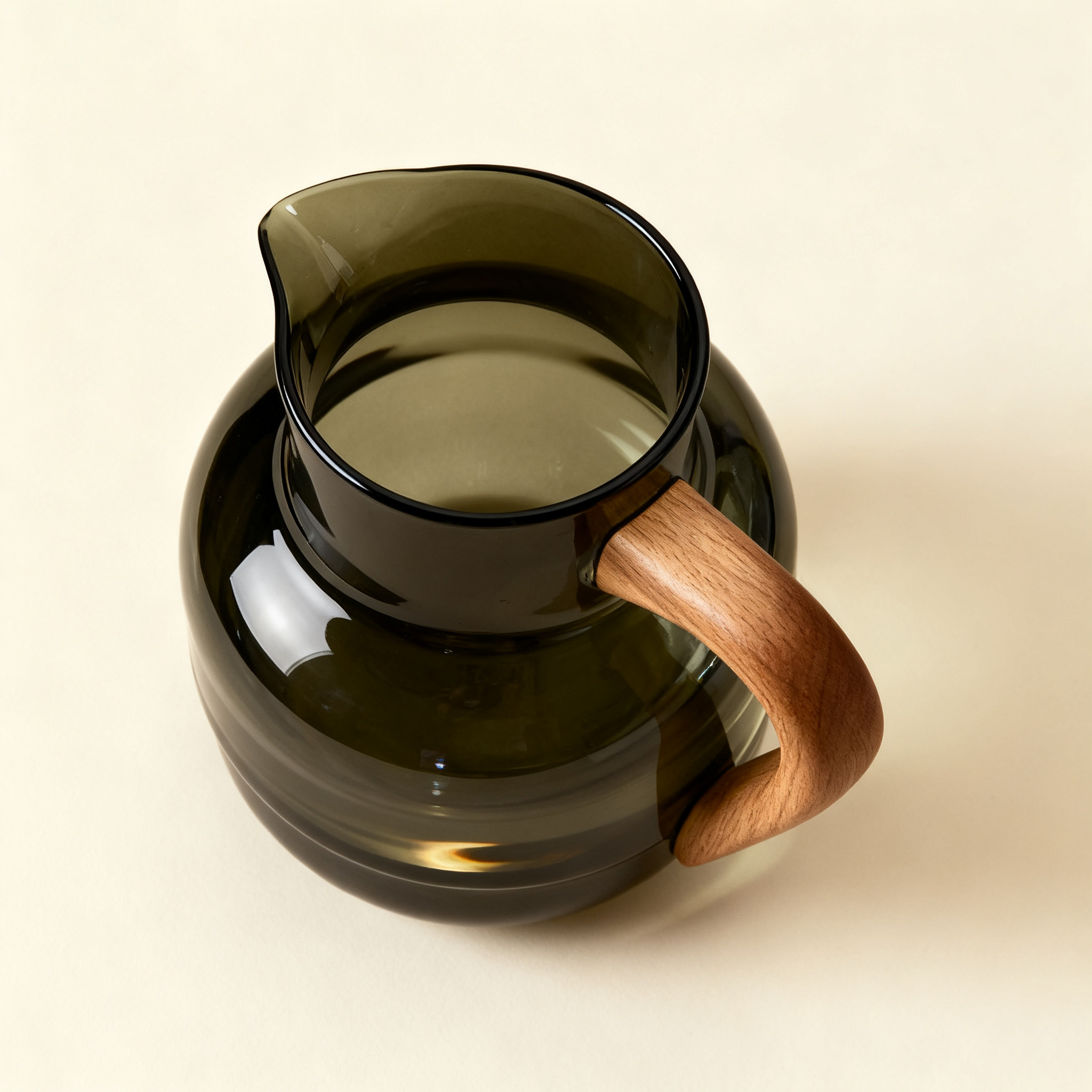 กาน้ำแก้วใสด้ามไม้สไตล์โมเดิร์น