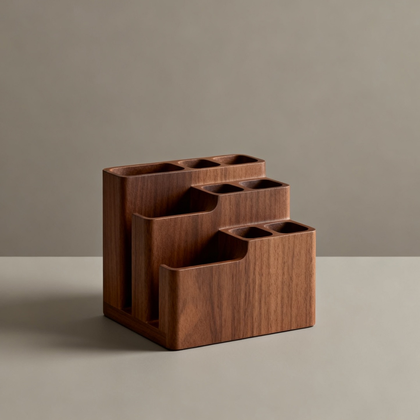 ที่เก็บเครื่องครัวไม้วอลนัทดีไซน์โมเดิร์น