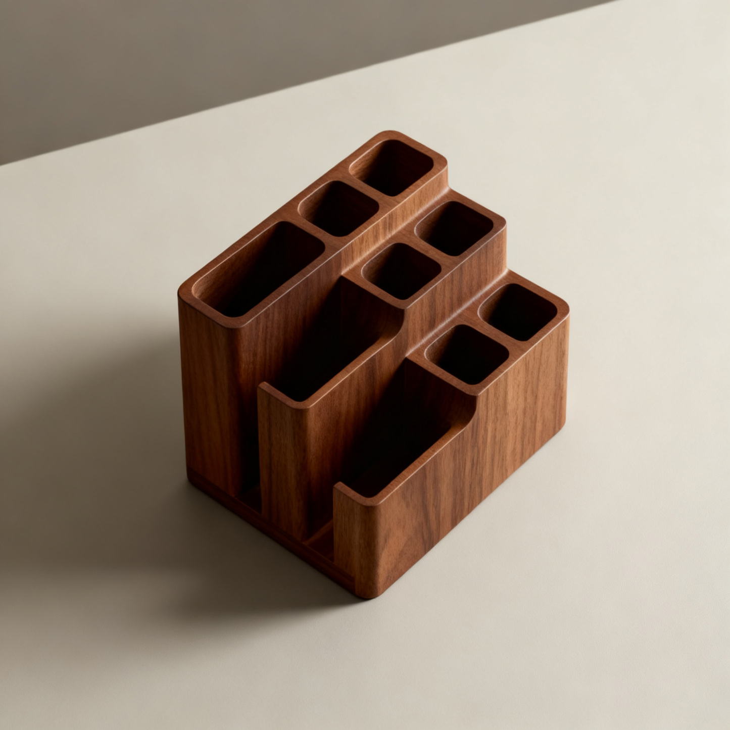 ที่เก็บเครื่องครัวไม้วอลนัทดีไซน์โมเดิร์น