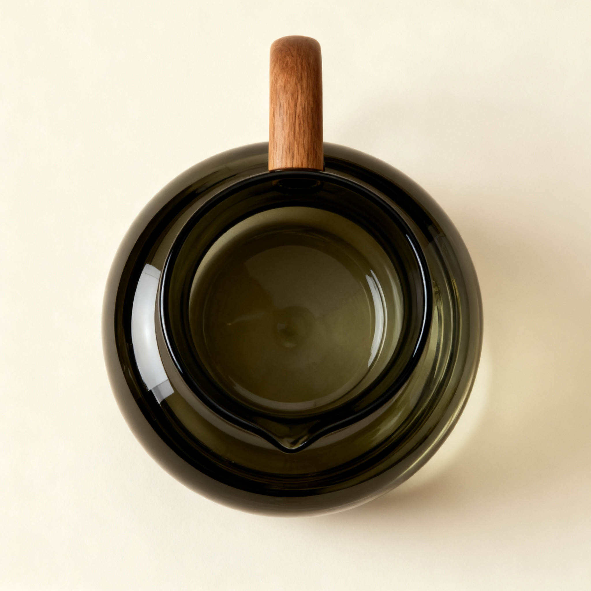 กาน้ำแก้วใสด้ามไม้สไตล์โมเดิร์น