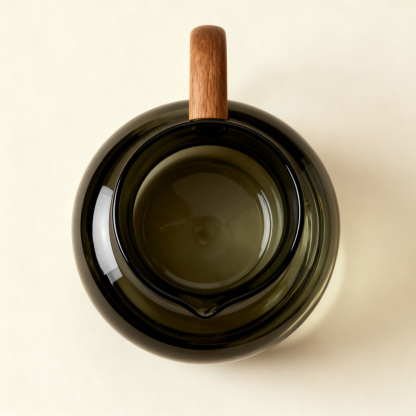 กาน้ำแก้วใสด้ามไม้สไตล์โมเดิร์น