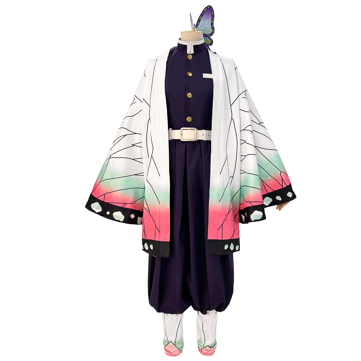 【在庫品】HOLOUN 鬼殺シリーズ KimetsU 鬼殺隊 虫柱 胡蝶しのぶ 羽織 紫の隊服 コスプレ衣装 ハロウィン適用 