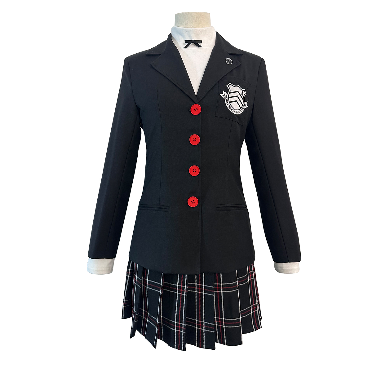 【在庫品】HOLOUN ペルソナ5 P5 秀尽学園高校 芳澤かすみ 学生制服 刺繡スタイル コスプレ衣装 コスチューム 変身 仮装 クリスマス 祝日贈り物 ハロウィン適用 