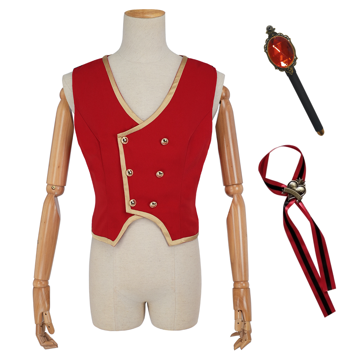 【在庫品】HOLOUN ツイステ Twisted ハーツラビュル寮 制服のベスト 3点 コスプレ衣装 ハロウィン適用 