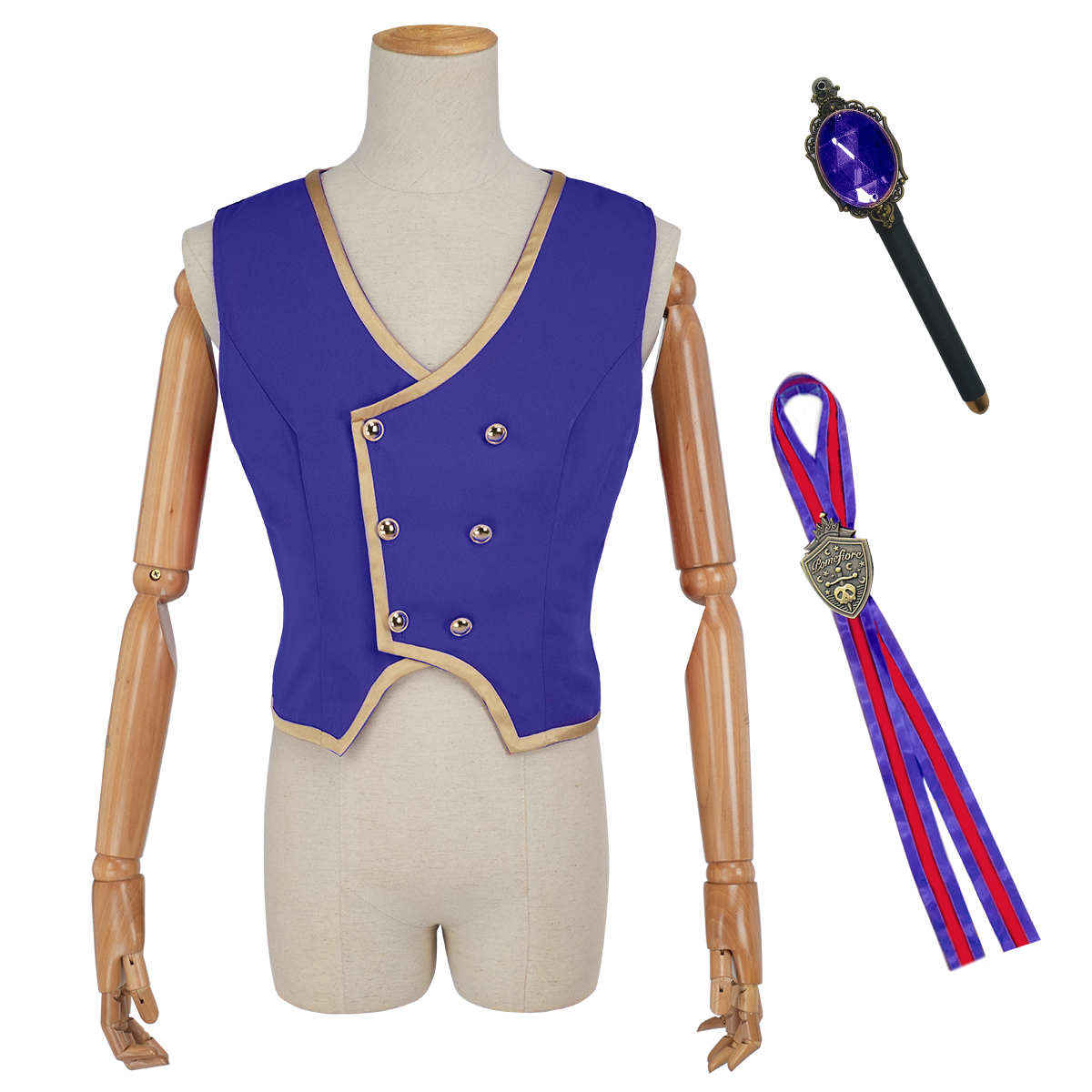 【在庫品】HOLOUN ツイステ Twisted ポムフィオーレ寮 制服のベスト 3点 コスプレ衣装 ハロウィン適用 