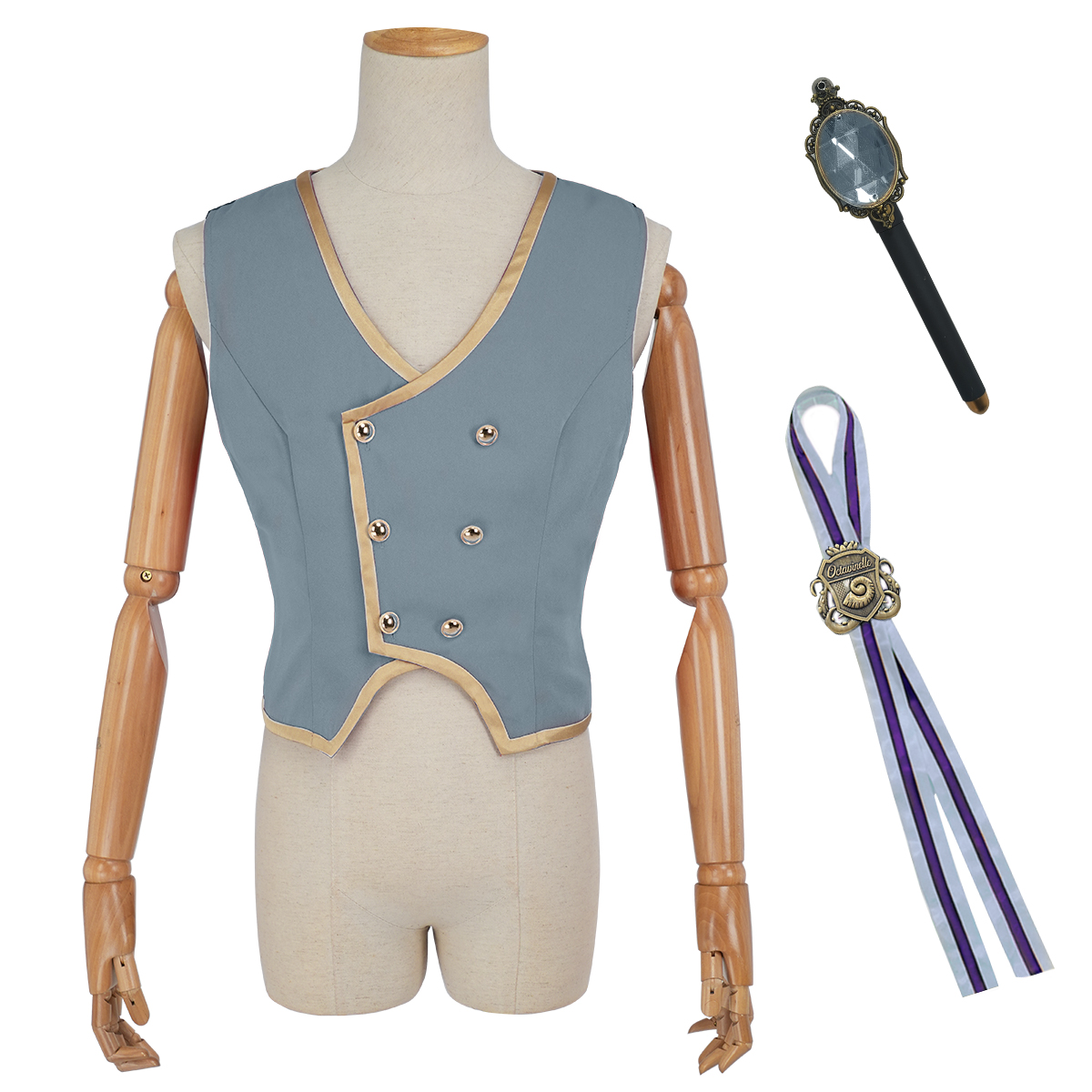 【在庫品】HOLOUN ツイステ Twisted オクタヴィネル寮 制服のベスト 3点 コスプレ衣装 ハロウィン適用 