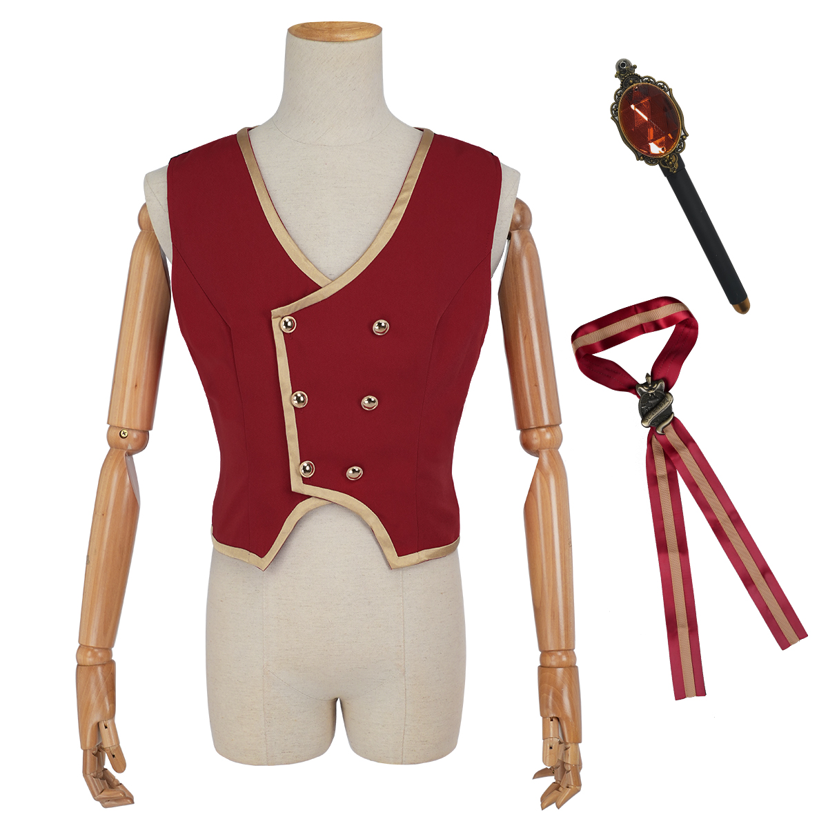 【在庫品】HOLOUN ツイステ Twisted スカラビア寮 制服のベスト 3点 コスプレ衣装 ハロウィン適用 