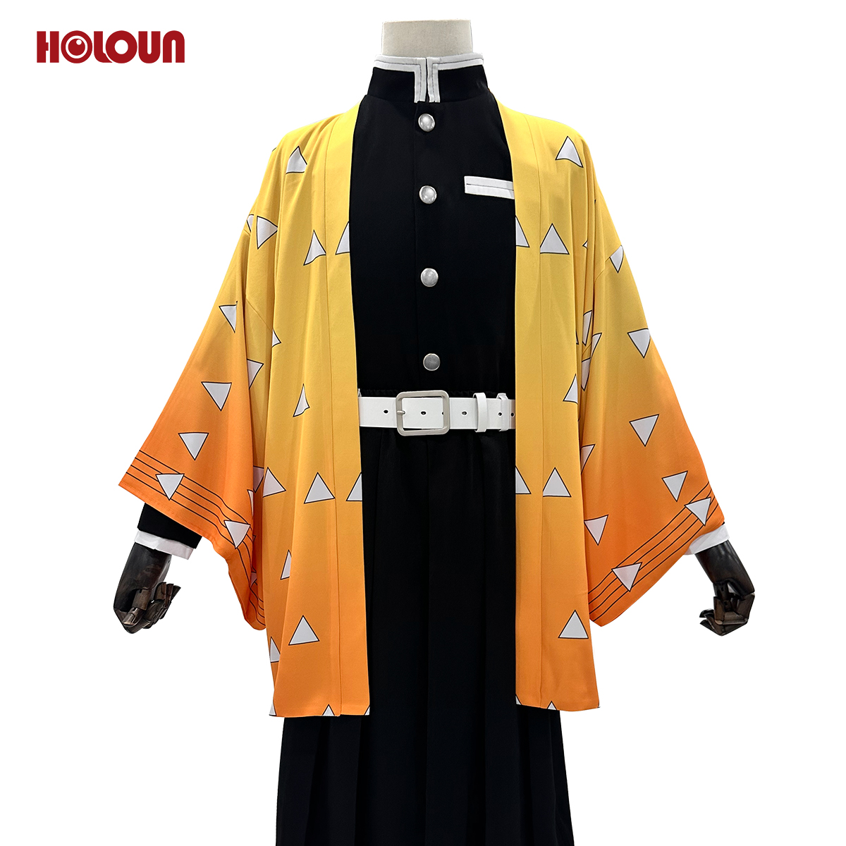 [Copy]【在庫品】HOLOUN 鬼殺シリーズ KimetsU 鬼殺隊 我妻善逸 羽織 コスプレ衣装 ハロウィン適用 