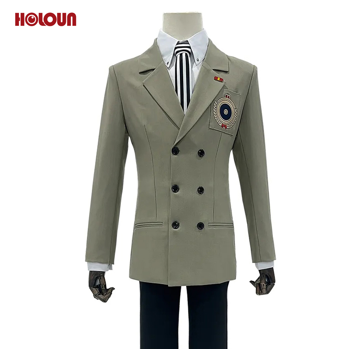 【在庫品】HOLOUN ペルソナ5 P5 明智吾郎 学生制服 刺繡スタイル コスプレ衣装 コスチューム 変身 仮装 クリスマス 祝日贈り物 ハロウィン適用 