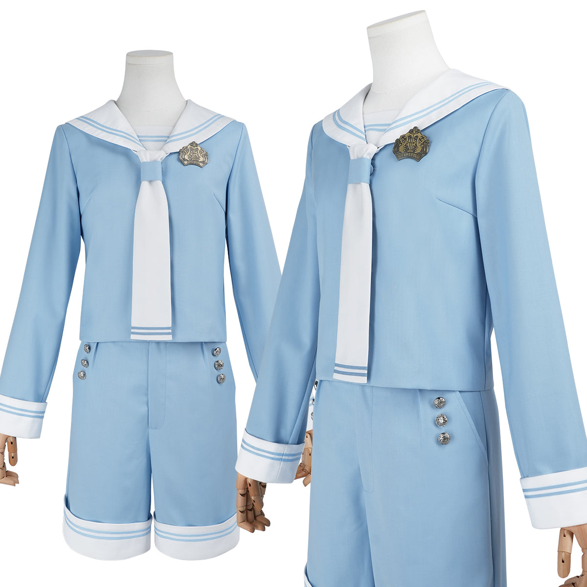 【新着商品】HOLOUN 黒の執事 シエル 幼少期 水色セーラースーツ 帽子付き ハロウィン仮装 ゲームコスプレ衣装 セット クリスマス イベント アニメ 演出服