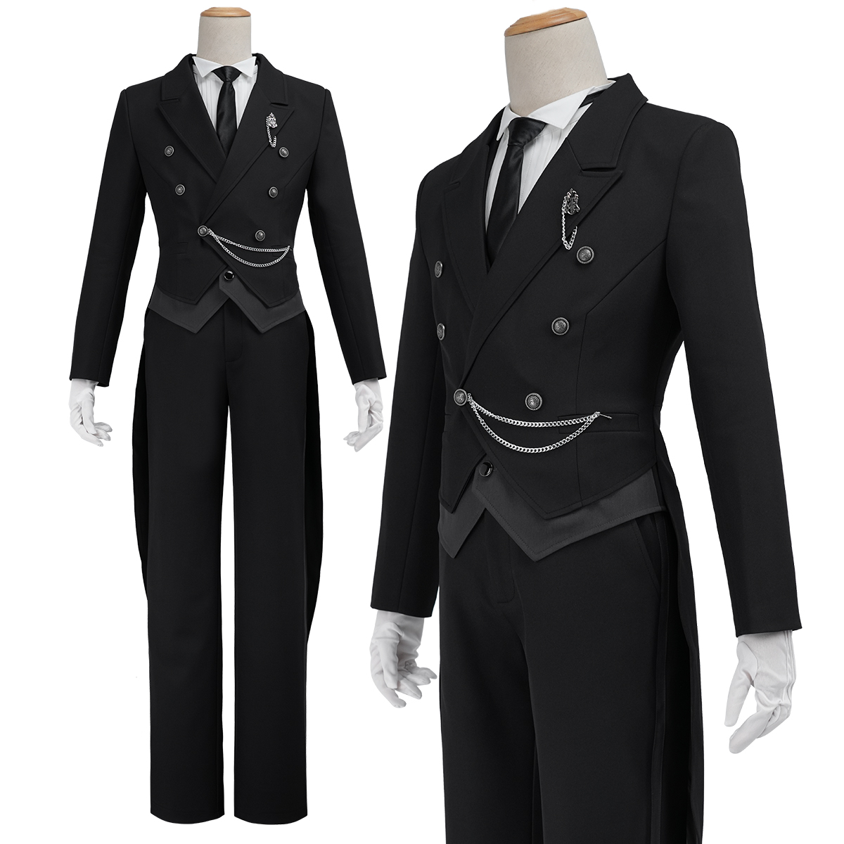 【新着商品】HOLOUN 黒の執事 セバスチャン・ミカエリスのコスプレ衣装 私服 日常着 貴族風 コスチューム 変身 仮装 クリスマス 祝日贈り物 ハロウィン適用 