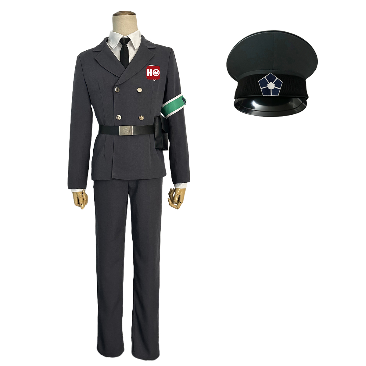 【在庫品】HOLOUN ブルLock 看守制服 警備服 8点バッジ付き クリスマス コスプレ衣装 ハロウィン適用 