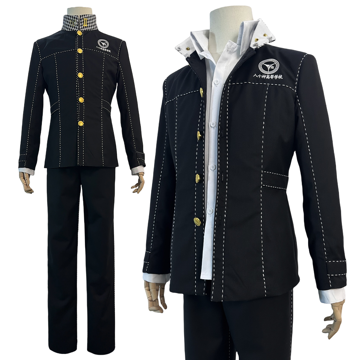 【在庫品】HOLOUN ペルソナ4 P4 八十神高等学校 鳴上悠 学生制服 刺繡スタイル コスプレ衣装 コスチューム 変身 仮装 クリスマス 祝日贈り物 ハロウィン適用 