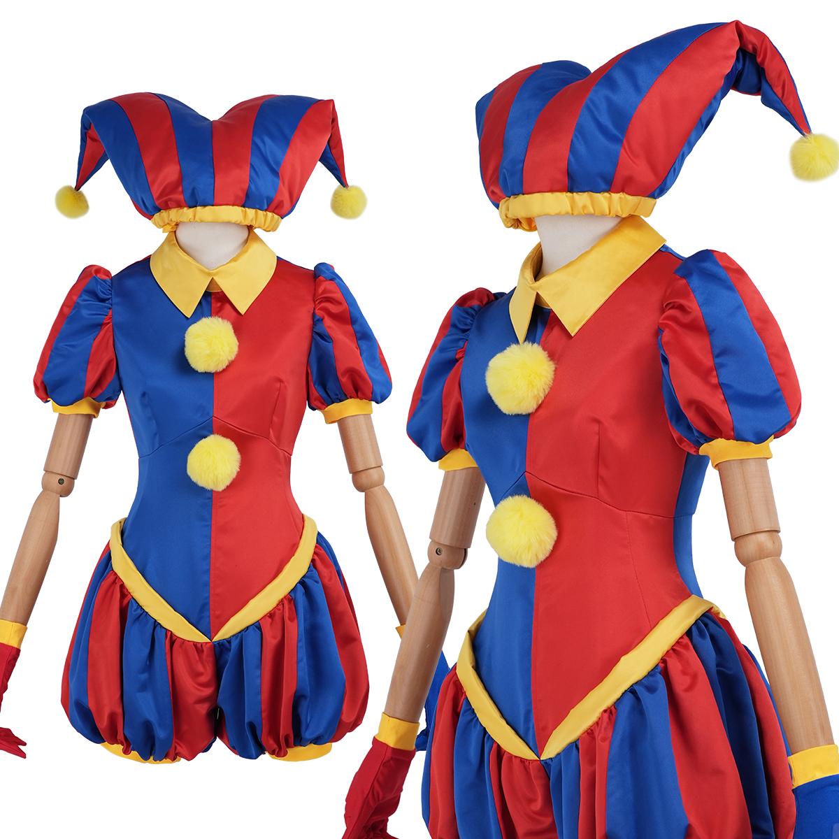 【新着商品】HOLOUN デジタルAmazing・サーカス ピエロ ポムニPomniのコスプレ服 ハロウィン仮装 ゲームコスプレ衣装 セット クリスマス イベント  ゲーム仮装 アニメ 演出服