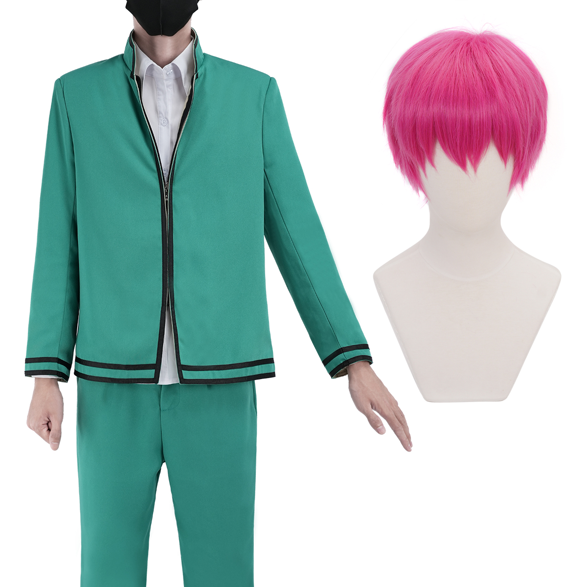 【在庫品】HOLOUN 斉木楠雄の難 斉Ψ PK学園生徒制服 斉木楠雄 アンテナ飾り、眼鏡付き コスプレ服 学生制服 コスプレ衣装 ハロウィン適用 
