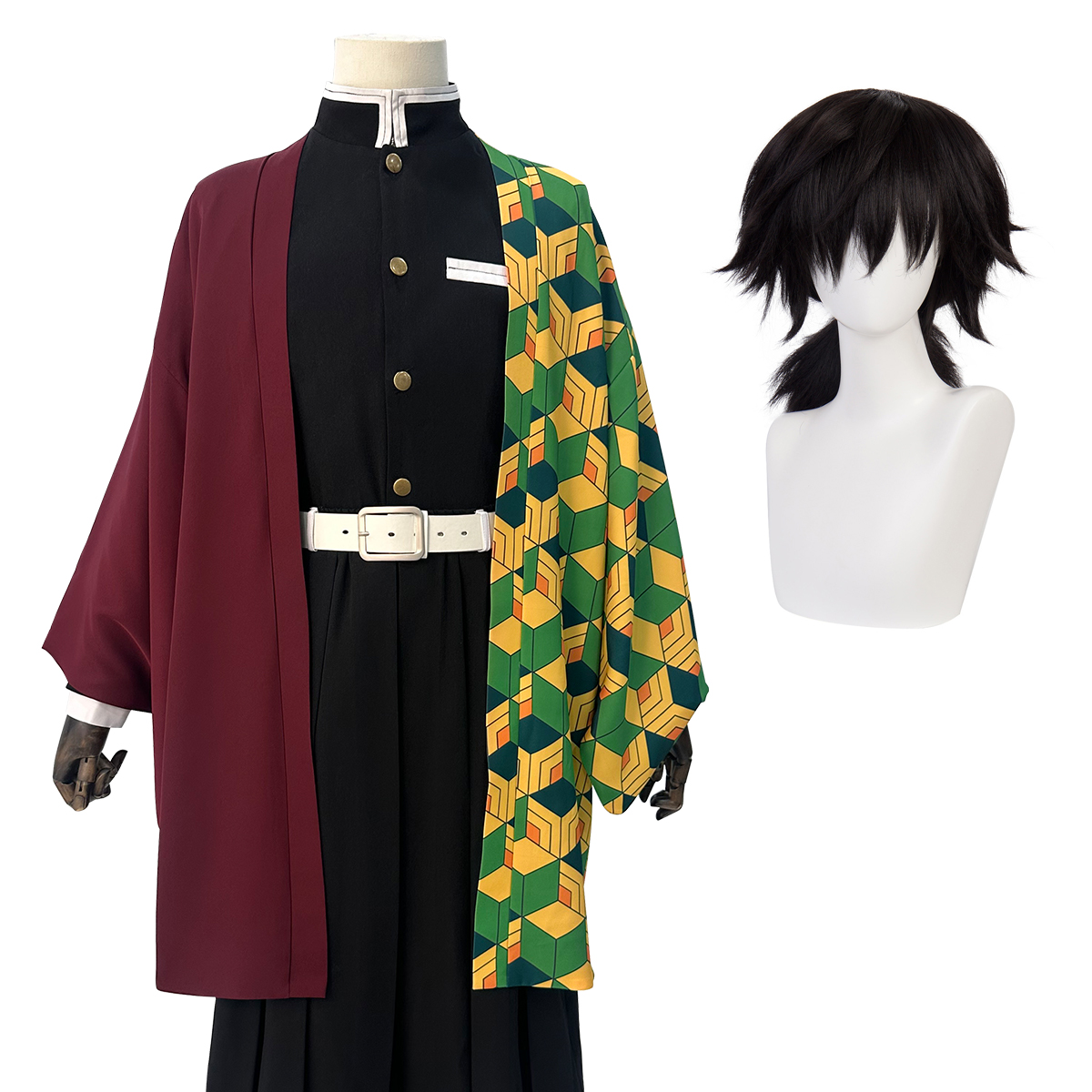 【在庫品】HOLOUN 鬼殺シリーズ KimetsU 鬼殺隊 水柱 冨岡義勇 羽織 コスプレ衣装 ハロウィン適用 