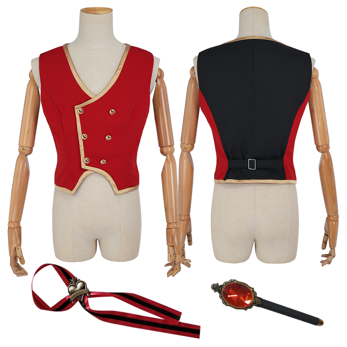 【在庫品】HOLOUN ツイステ Twisted ハーツラビュル寮 制服のベスト 3点 コスプレ衣装 ハロウィン適用 