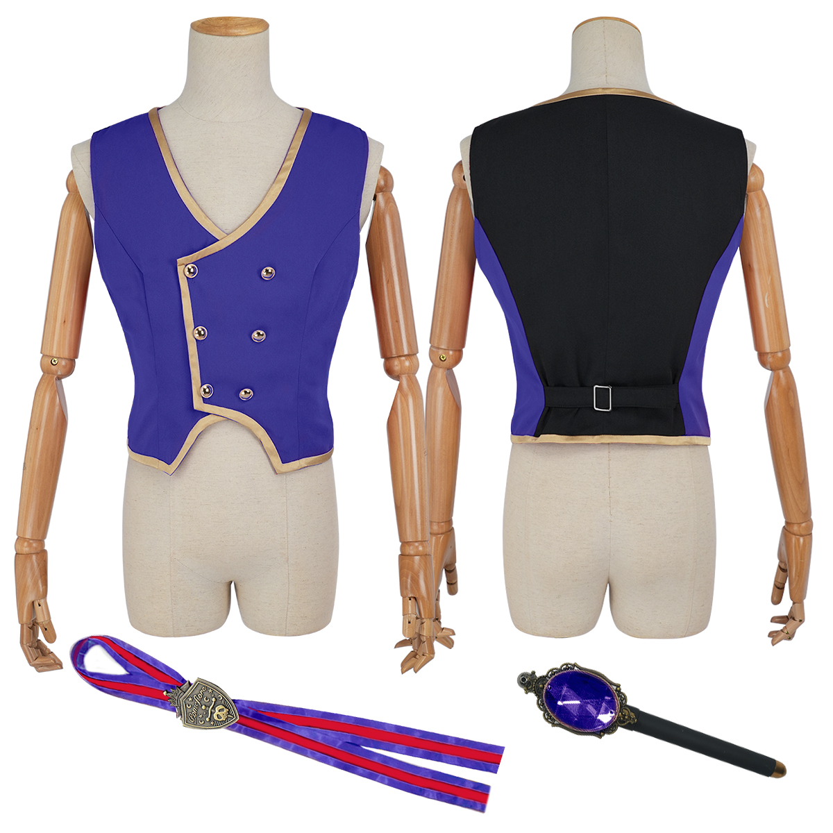 【在庫品】HOLOUN ツイステ Twisted ポムフィオーレ寮 制服のベスト 3点 コスプレ衣装 ハロウィン適用 