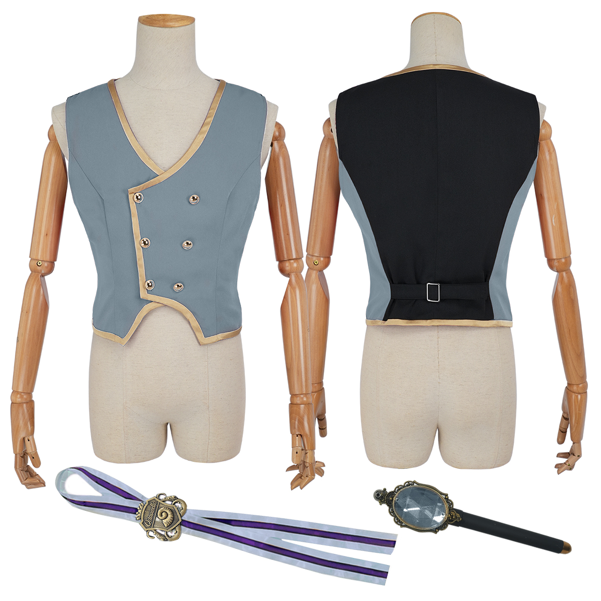 【在庫品】HOLOUN ツイステ Twisted オクタヴィネル寮 制服のベスト 3点 コスプレ衣装 ハロウィン適用 