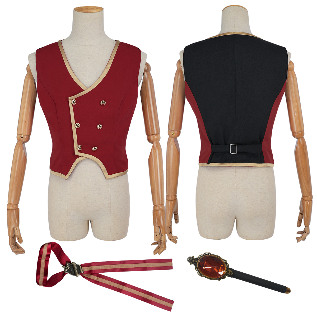 【在庫品】HOLOUN ツイステ Twisted スカラビア寮 制服のベスト 3点 コスプレ衣装 ハロウィン適用 