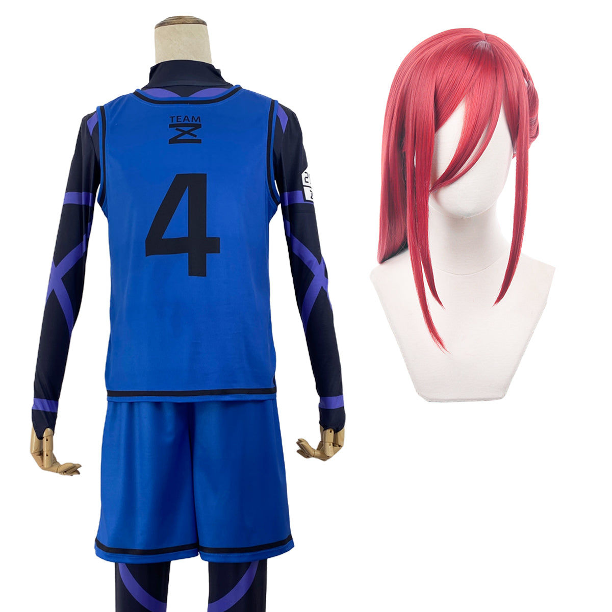 【在庫品】【一部再入荷中】HOLOUN ブルLock チームZ練習服 4番千切豹馬 上下4点セット クリスマス コスプレ衣装 ハロウィン適用