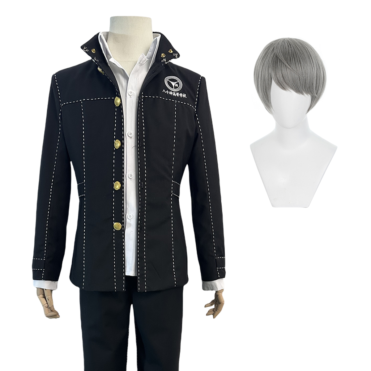 【在庫品】HOLOUN ペルソナ4 P4 八十神高等学校 鳴上悠 学生制服 刺繡スタイル コスプレ衣装 コスチューム 変身 仮装 クリスマス 祝日贈り物 ハロウィン適用 