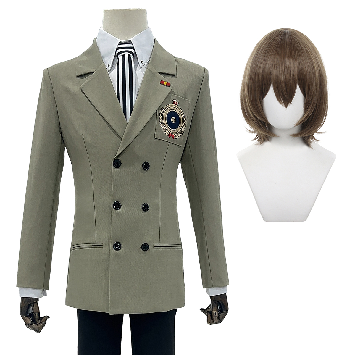 【在庫品】HOLOUN ペルソナ5 P5 明智吾郎 学生制服 刺繡スタイル コスプレ衣装 コスチューム 変身 仮装 クリスマス 祝日贈り物 ハロウィン適用 