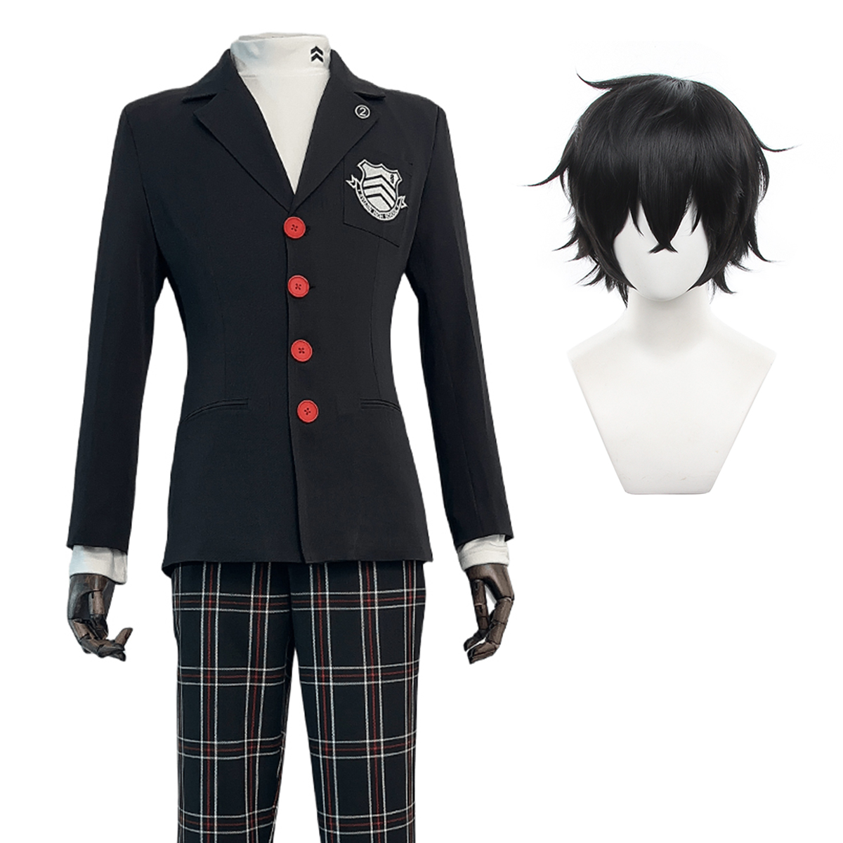 【在庫品】HOLOUN ペルソナ5 P5 秀尽学園高校 雨宮蓮 学生制服 刺繡スタイル コスプレ衣装 コスチューム 変身 仮装 クリスマス 祝日贈り物 ハロウィン適用 
