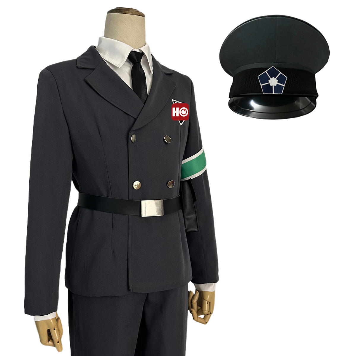 【在庫品】HOLOUN ブルLock 看守制服 警備服 8点バッジ付き クリスマス コスプレ衣装 ハロウィン適用 
