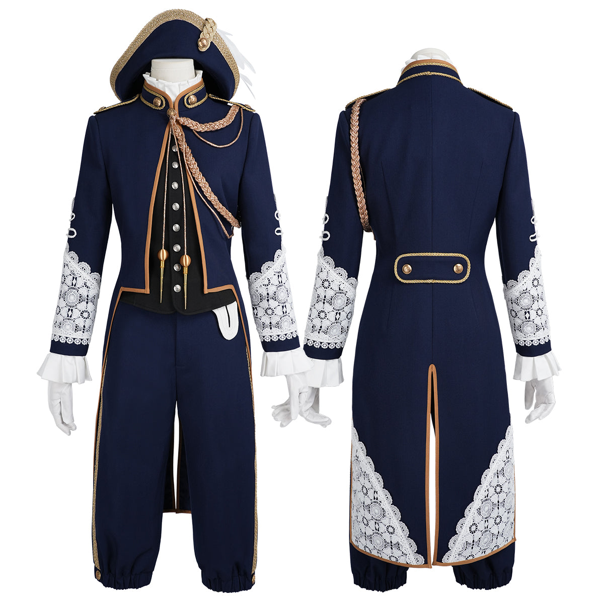 【新着商品】HOLOUN 黒の執事 叙勲式時 シエル 帽子付き ハロウィン仮装 豪華衣装セット コスプレ衣装 クリスマス イベント アニメ 演出服