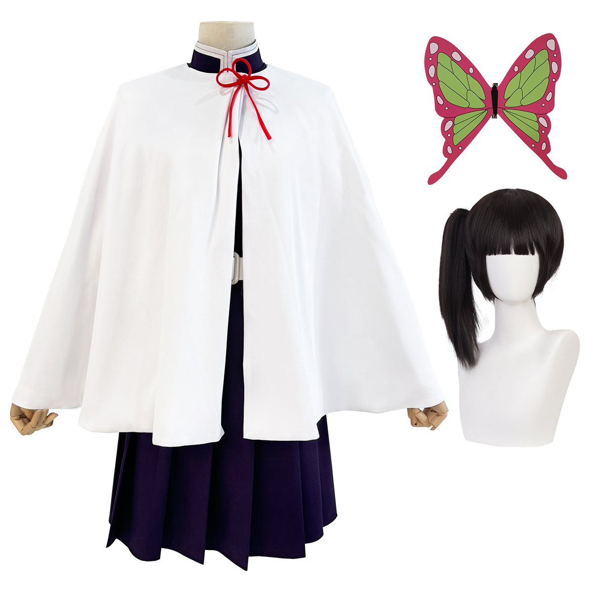 【在庫品】HOLOUN 鬼殺シリーズ KimetsU 鬼殺隊 栗花落カナヲ コスプレ衣装 ハロウィン適用 