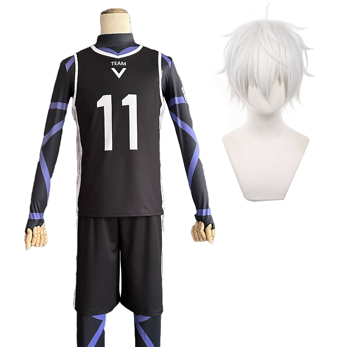 【在庫品】【一部再入荷中】HOLOUN ブルLock チームV練習服 11番凪誠士郎  上下4点セット クリスマス コスプレ衣装 ハロウィン適用 
