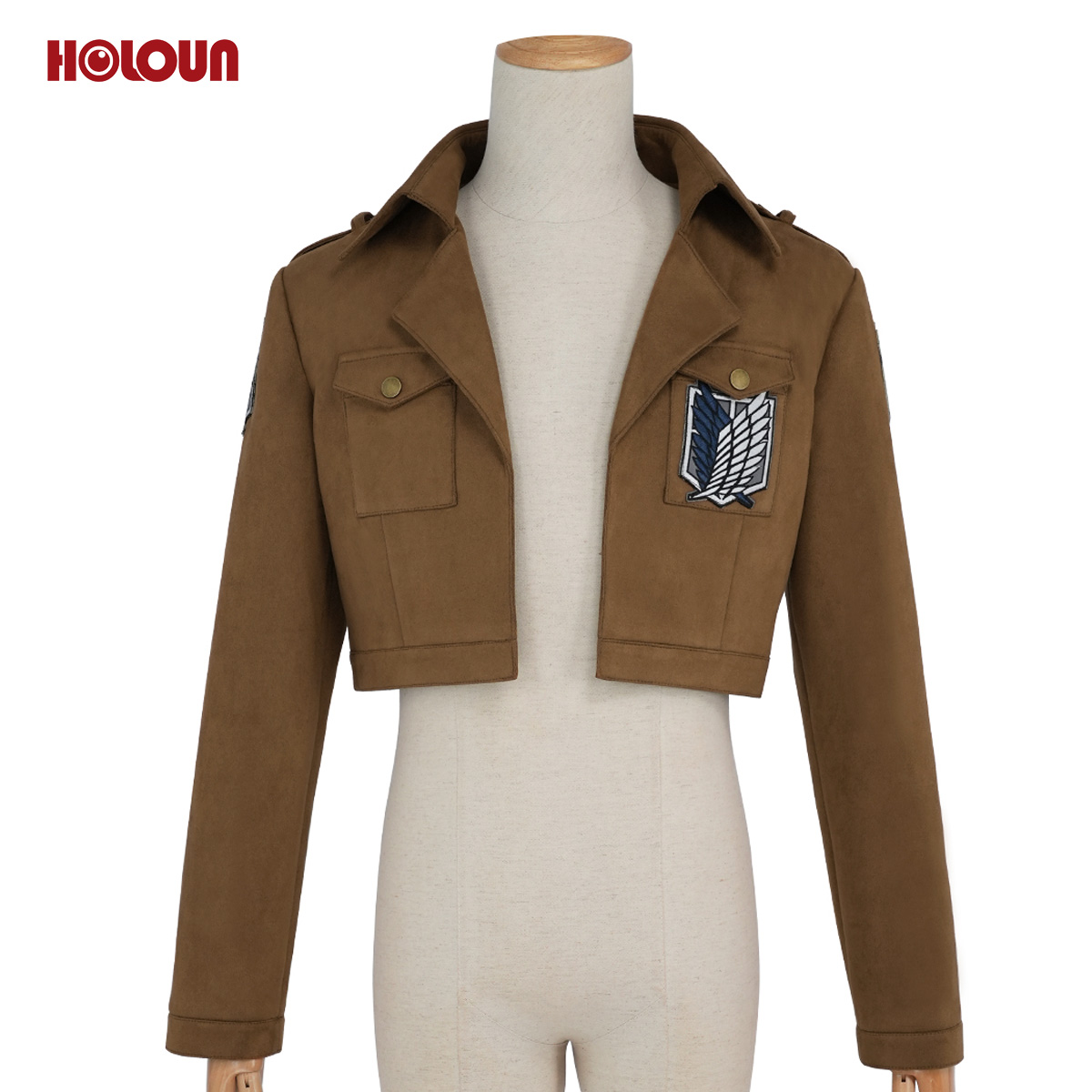 【在庫品】HOLOUN 進撃のジャイアント 巨人 調査兵団 ジャケット 自由の翼 コート エレン ミカサ アルミン リヴァイ コスプレ衣装 コスチューム 変身 仮装 クリスマス 祝日贈り物 ハロウィン適用 
