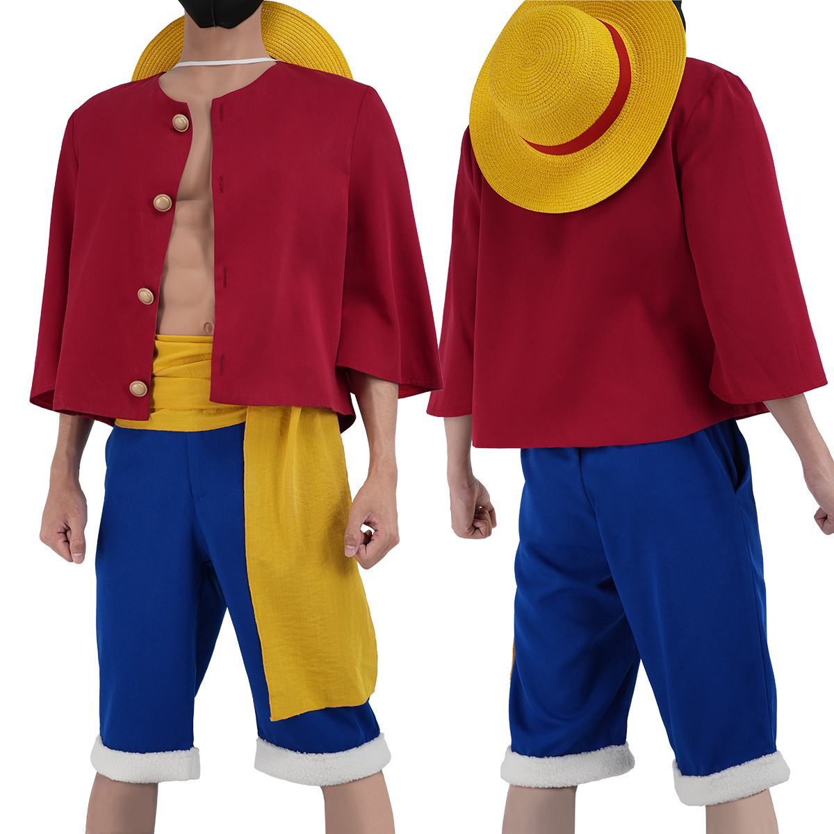 【在庫品】HOLOUN ONEピース モンキー・D・ルフィ コスプレ衣装 コスチューム 変身 仮装 クリスマス 祝日贈り物 ハロウィン適用 