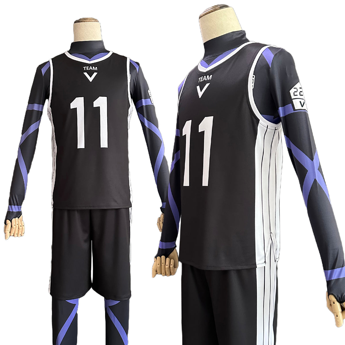 【在庫品】【一部再入荷中】HOLOUN ブルLock チームV練習服 11番凪誠士郎  上下4点セット クリスマス コスプレ衣装 ハロウィン適用 