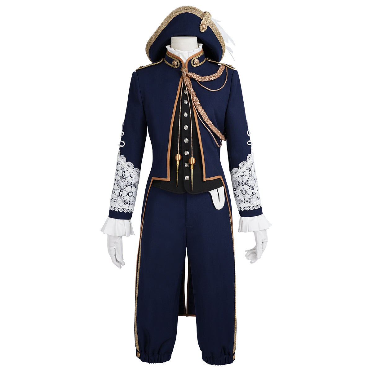 【新着商品】HOLOUN 黒の執事 叙勲式時 シエル 帽子付き ハロウィン仮装 豪華衣装セット コスプレ衣装 クリスマス イベント アニメ 演出服