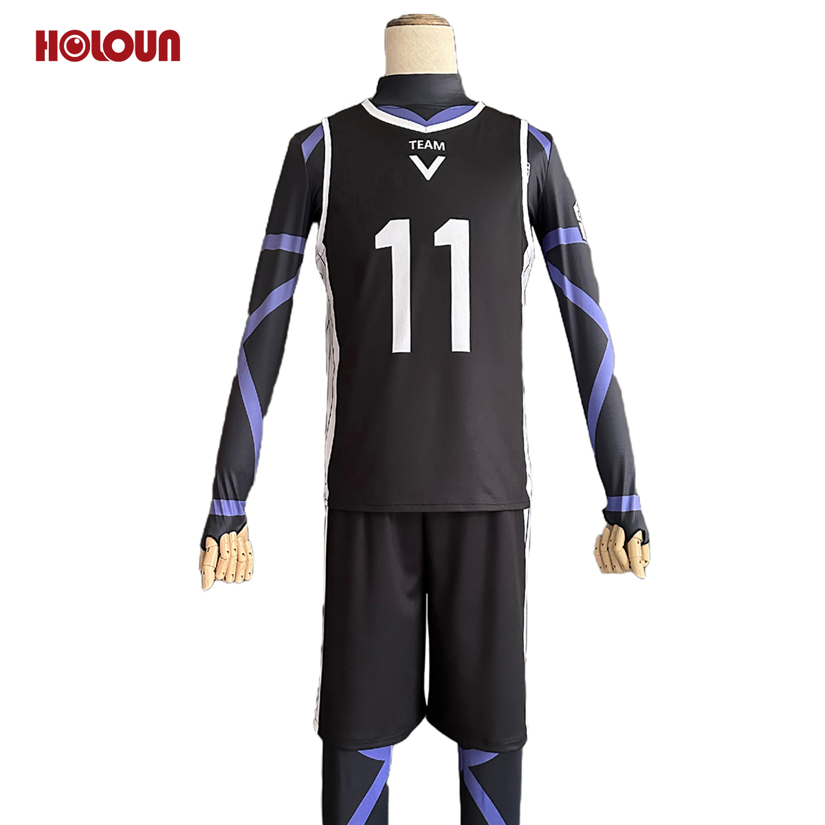 【在庫品】【一部再入荷中】HOLOUN ブルLock チームV練習服 11番凪誠士郎 上下4点セット クリスマス コスプレ衣装 ハロウィン適用 