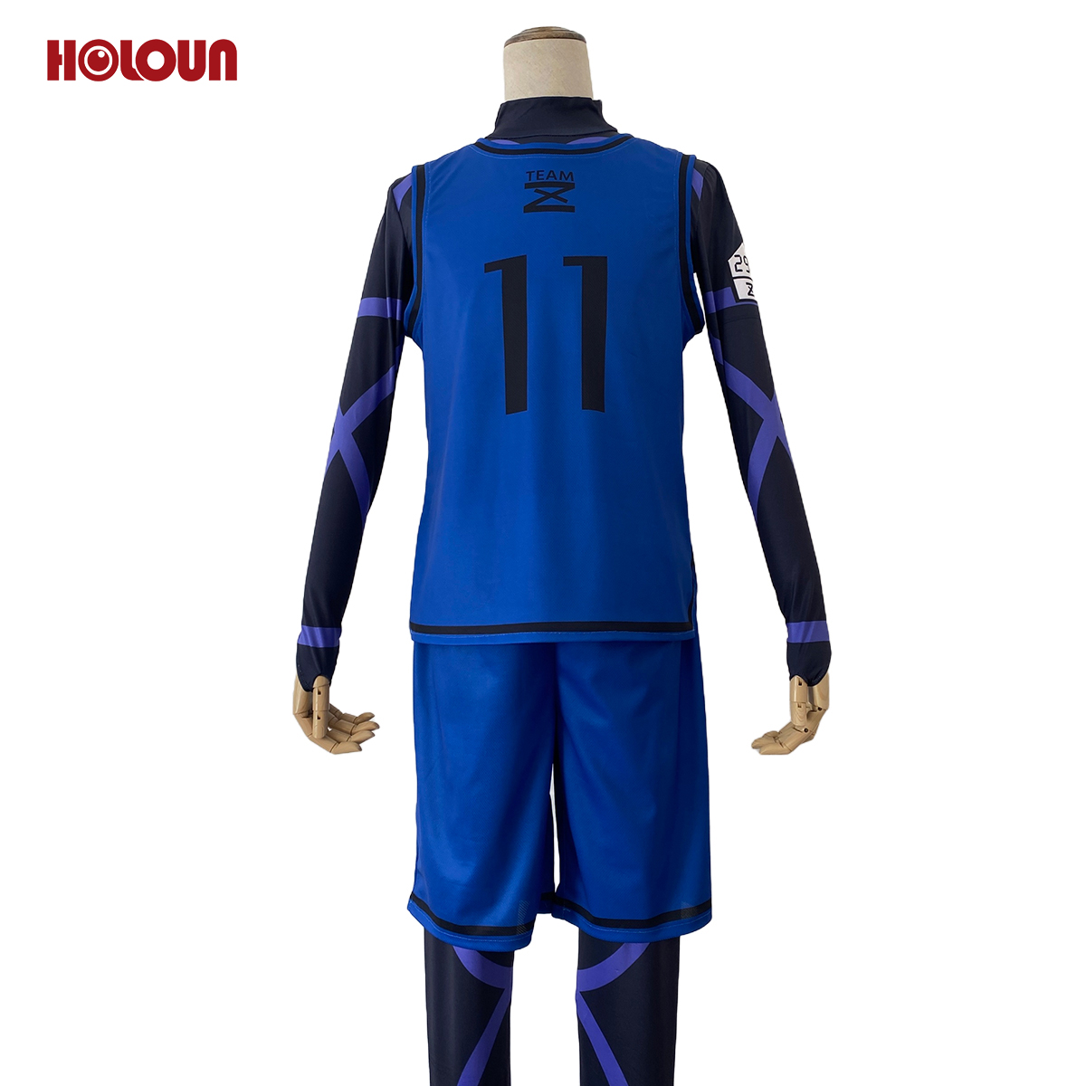 【在庫品】【一部再入荷中】HOLOUN ブルLock チームZ練習服 11番潔世一 上下4点セット クリスマス コスプレ衣装 ハロウィン適用