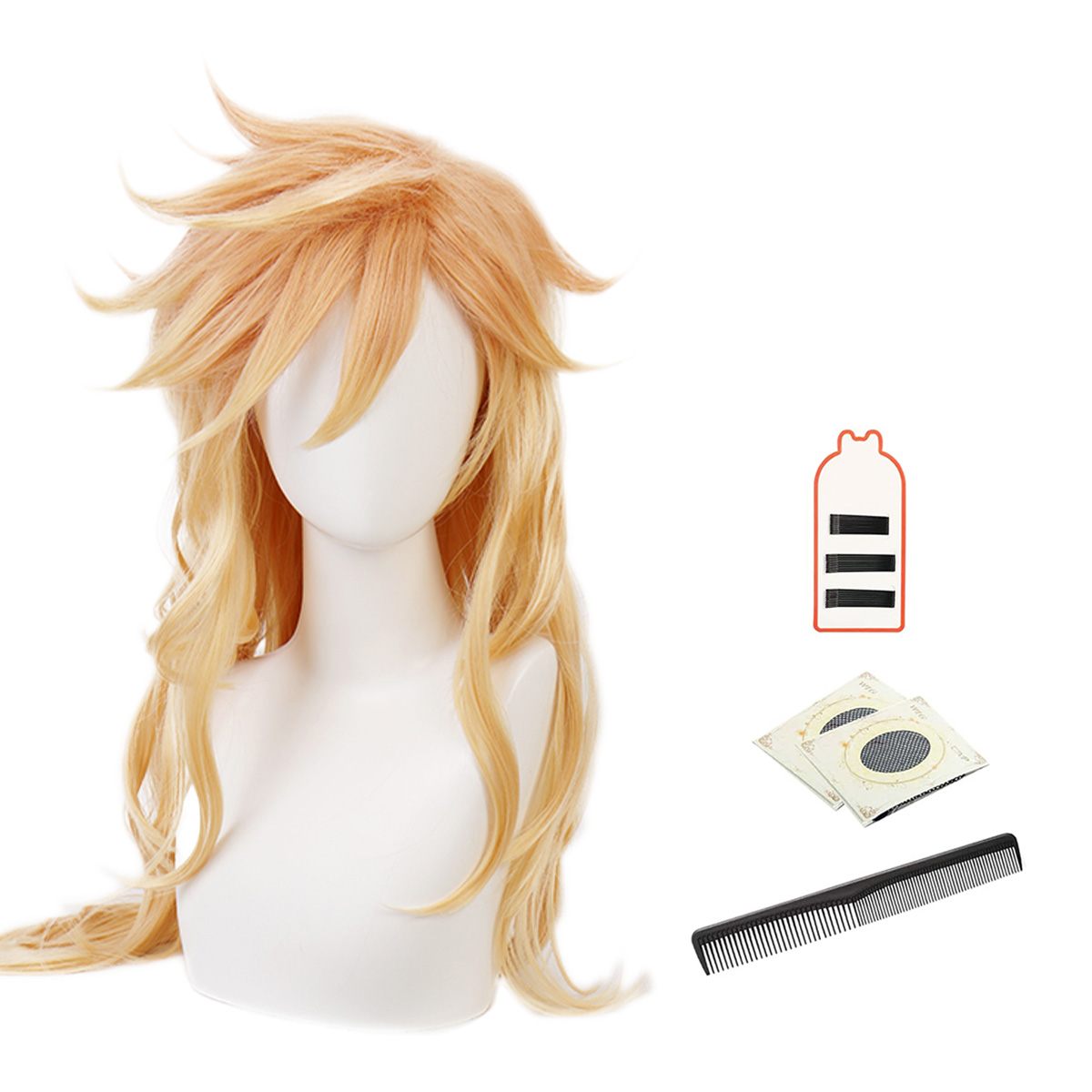 【在庫品】HOLOUN 鬼殺シリーズ KimetsU 十二鬼月 上弦・弍 童磨 ウィッグ コスプレ道具 Cosplay 道具