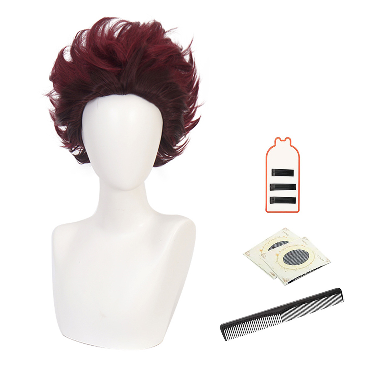 【在庫品】HOLOUN 鬼殺シリーズ KimetsU 鬼殺隊 竈門炭治郎 ウィッグ コスプレ道具 Cosplay 道具