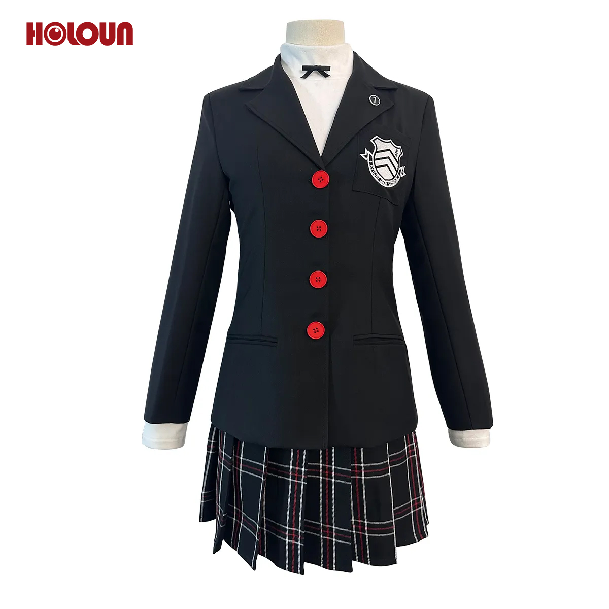【在庫品】HOLOUN ペルソナ5 P5 秀尽学園高校 芳澤かすみ 学生制服 刺繡スタイル コスプレ衣装 コスチューム 変身 仮装 クリスマス 祝日贈り物 ハロウィン適用 