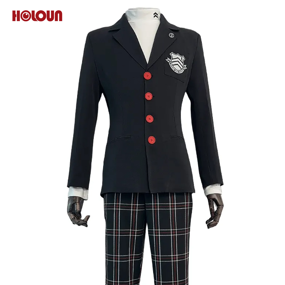【在庫品】HOLOUN ペルソナ5 P5 秀尽学園高校 雨宮蓮 学生制服 刺繡スタイル コスプレ衣装 コスチューム 変身 仮装 クリスマス 祝日贈り物 ハロウィン適用 