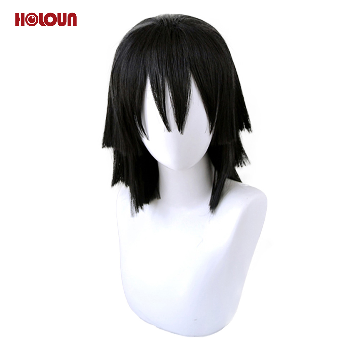 【在庫品】HOLOUN 鬼殺シリーズ KimetsU 鬼殺隊 蛇柱 伊黒小芭内 ウィッグ コスプレ道具 Cosplay 道具